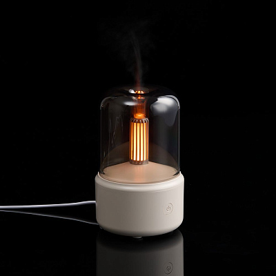 Увлажнитель-ароматизатор с подсветкой mistFlicker, молочно-белый (Белый)