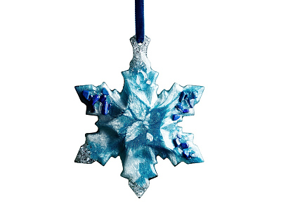 Елочная игрушка Снежинка (Содалит (голубой))