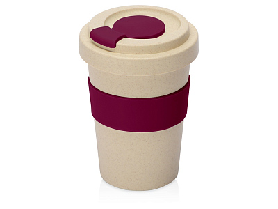 Стакан из пшеничного волокна Flava (Бежевый/красный бургунди)