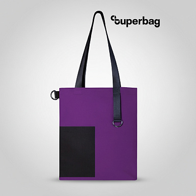 Шоппер Superbag Color (фиолетовый с черным) (Фиолетовый с черным)