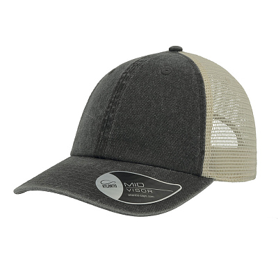 Бейсболка CASE, 6 клиньев, застежка на липучке (Чёрный)