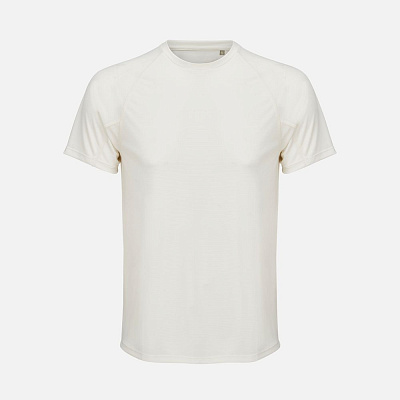 Футболка спортивная унисекс Vortex, молочно-белая