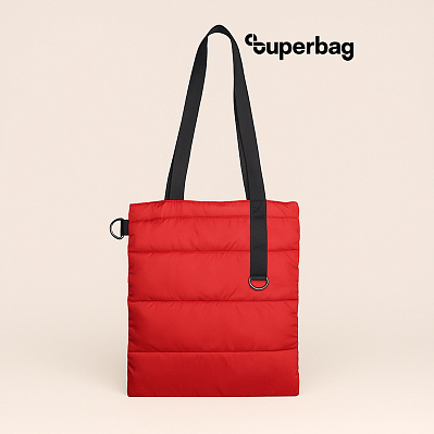 Шоппер Superbag Bubble, с кнопкой (красный с черным) (Красный с черным)