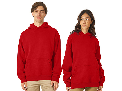 Толстовка с капюшоном оверсайз Berlin унисекс (Красный)