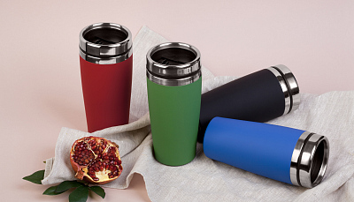 Термостакан "Эльбрус", покрытие soft touch, черный