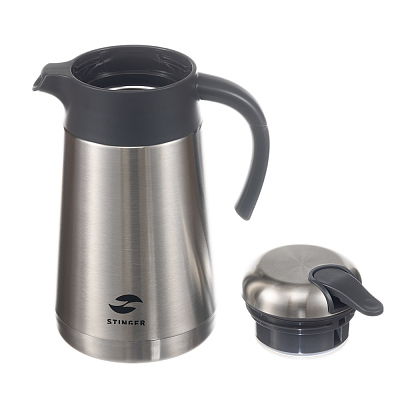 Термокофейник Stinger, 1,6 л, нержавеющая сталь, серебристый, 18 x 13,6 x 25,9 см