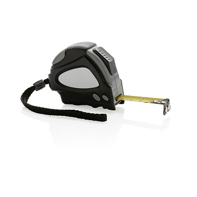 Рулетка Auto Stop из переработанного пластика RCS, 3м/16 мм (Черный;)