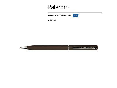 Ручка металлическая шариковая Palermo, софт-тач