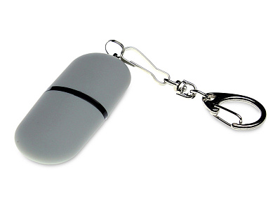 USB 2.0- флешка Goutte Soft-touch на 64 Гб каплевидной формы (Серый)