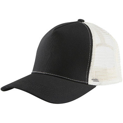 Бейсболка Blink, черная с молочно-белым (Чёрный)