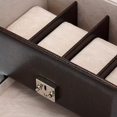 Шкатулка для часов и мужских аксессуаров Jardin D'Ete, цвет коричневый "змея", 26,5 x 13,0 x 13,5 см