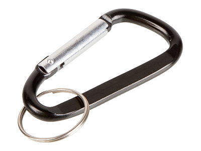 Брелок-карабин из переработанного алюминия Alumina (Чёрный)