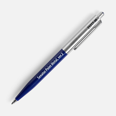 Ручка шариковая Senator Point Metal, ver.2, темно-синяя
