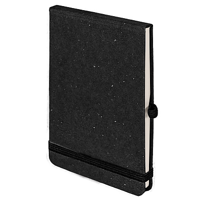 Блокнот MEMO, размер 90х140 мм, черный, блок в клетку (Чёрный)