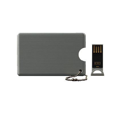 Карточка 07 Визитка металл мини, Серебро матовое, 16Гб (Серебро матовое)