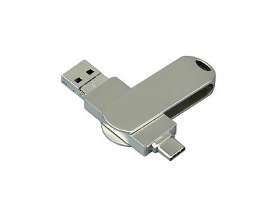 USB 3.0-флешка на 32 Гб для айфона 3 в 1 (Серебристый)