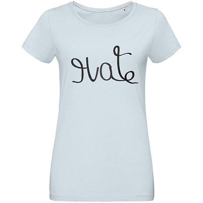 Футболка женская Hate-Love, голубая (Голубой)