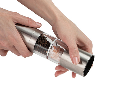 Двойная механическая мельница Twin (Серебристый/прозрачный)