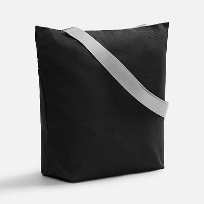 Шопер B5, черный с широкими оранжевыми ручками (Серый)