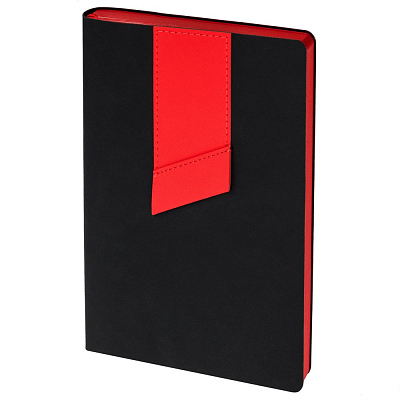 Ежедневник Bookmark, недатированный, черный с красным (Красный)