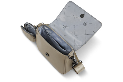 Сумка наплечная женская BUGATTI Sira, песочная, полиуретан, 21х6х16 см