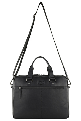 Портфель KLONDIKE GOLD «Brian», натуральная кожа в черном цвете, 38,5 х 29 х 9 см