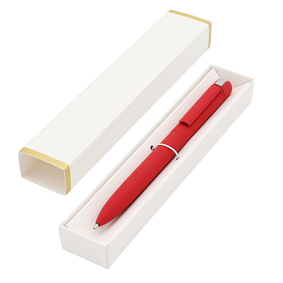 Ручка Espada в коробке Cradle белой с позолотой  (Красный)