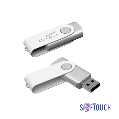 Флеш-карта "Vostok", объем памяти 16GB, покрытие soft touch#  (Белый)
