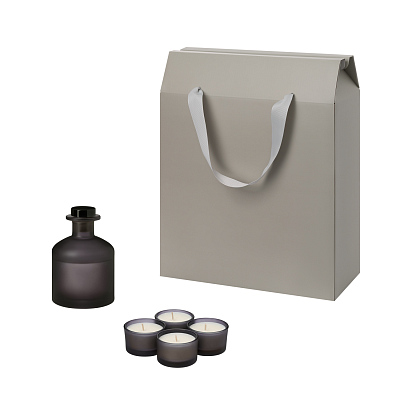 Подарочный набор Sento, Mizu  (свечи, диффузор) (Серый)