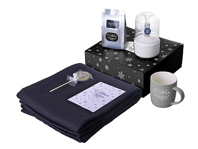 Подарочный набор Re:Haven с пледом, увлажнителем и кружкой (Серый)