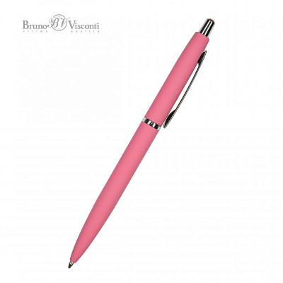 SAN REMО, Ручка шариковая автоматическая,  коралловый (Коралловый/серебристый)
