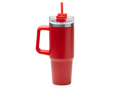 Термокружка Крэнстон с трубочкой и поворотной крышкой, 850 мл (Красный)