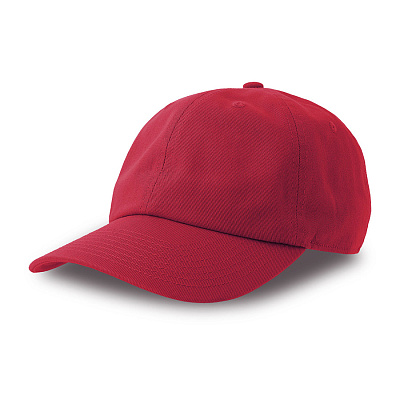 Бейсболка DAD HAT-S, 6 клиньев, металлическая застежка (Красный)