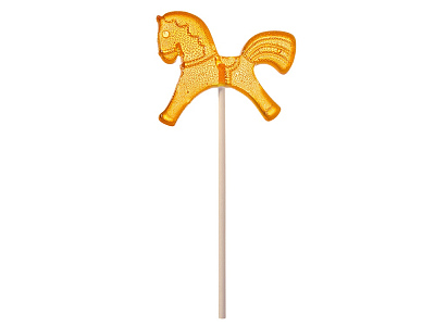 Леденец Лошадка со вкусом апельсина (Желтый)