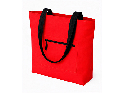 Сумка на молнии Zipper Neo из хлопка 280 г c карманом на молнии спереди (Красный)