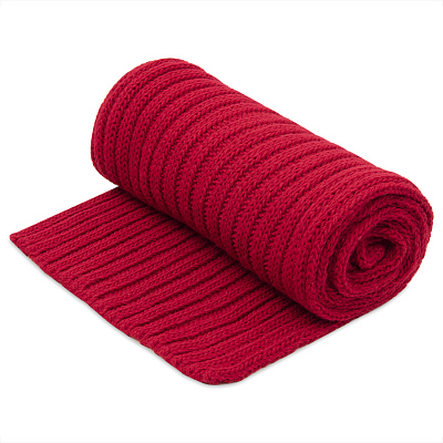 Шарф вязаный НАСВЯЗИ© шерсть/акрил (Красный)