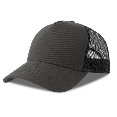 Бейсболка RAPPER COTTON-S, 5 клиньев, пластиковая застёжка (Темно-серый, черный)