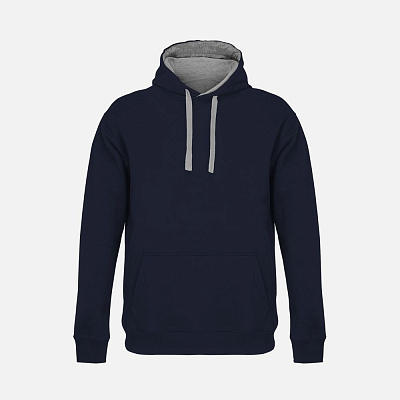 Худи унисекс Cameron, темно-синее с серым (Серый)