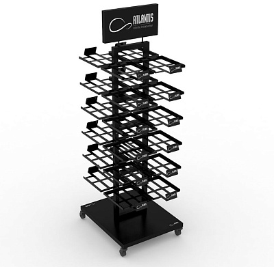 Стойка напольная_ATLANTIS BLACK RETAIL DOUBLE SIDE DISPLAY (Чёрный)