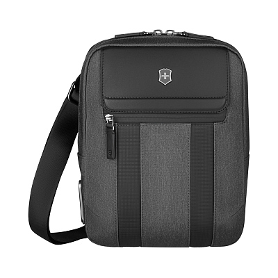 Сумка через плечо VICTORINOX Architecture Urban2 Crossbody Bag,серый, полиэстер/кожа, 9x22x28 см, 6 л (Серый)