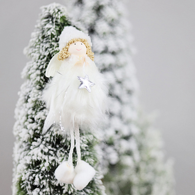 Новогоднее украшение рождественский ангел Брайтенс  (Белый)