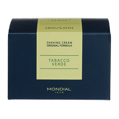 Крем для бритья Mondial "TABACCO VERDE" с ароматом зелёного табака, деревянная чаша, 140 мл