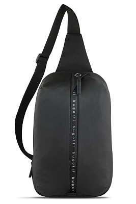 Рюкзак BUGATTI Blanc Delight, чёрный, нейлон RPET600D/тарпаулин/полиэстер, 18х10х31 см, 5 л