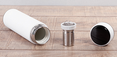 Заварочный термос "Финикс" 500 мл с индикацией температуры, белый