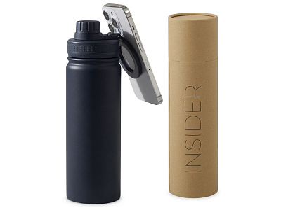 Вакуумная термобутылка с MagSafe-держателем Insider, 600 мл (Тёмно-синий)