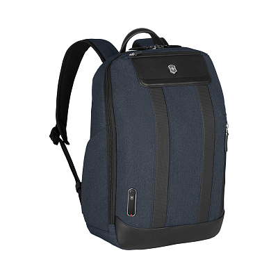 Рюкзак VICTORINOX Architecture Urban2 City Backpack 14'', синий, полиэстер / кожа, 30x19x42 см, 17 л
