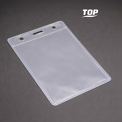 Карман для бейджа Track, вертикальный, 8х12,4см (прозрачный) (Прозрачный)