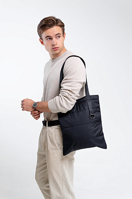 Шоппер Superbag Bubble, стёганый, с магнитной кнопкой (черный)
