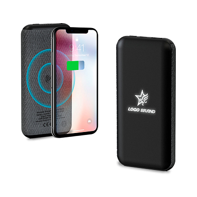 Внешний аккумулятор Stormoway, 10000 mAh с беспроводной зарядкой, черный (Чёрный)