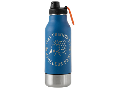 Вакуумный термос Buddy 3-в-1 для питомцев, 1000 мл, с гравировкой (Синий)